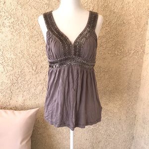 F21 embellished mauve top